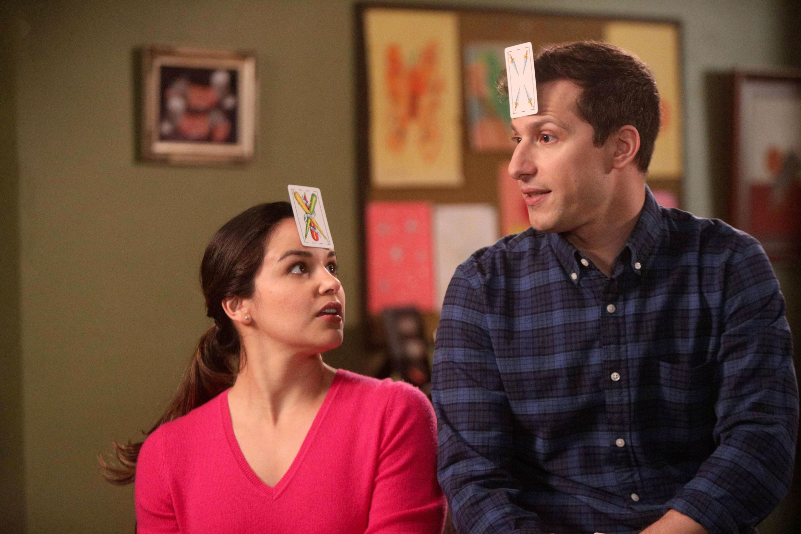 Andy Samberg and Melissa Fumero in "Brooklyn Nine-Nine"