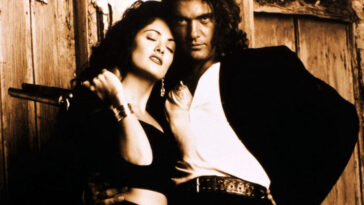 Salma Hayek and Antonio Banderas in Columbia Pictures Action Film Desperado