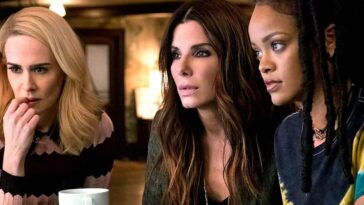 Sarah Paulson, Sandra Bullock, and Rihanna in "Ocean's 8"