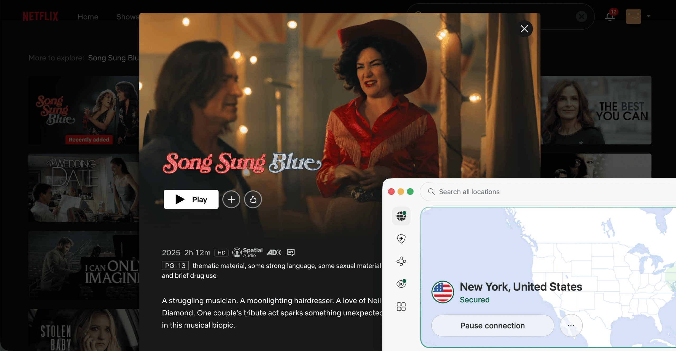 How to watch Song Sung Blue on Netflix